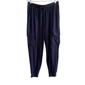 BBJ Los Angeles Cargo Jogger Pants Drawstring Pull-on Banded Navy Blue Size L